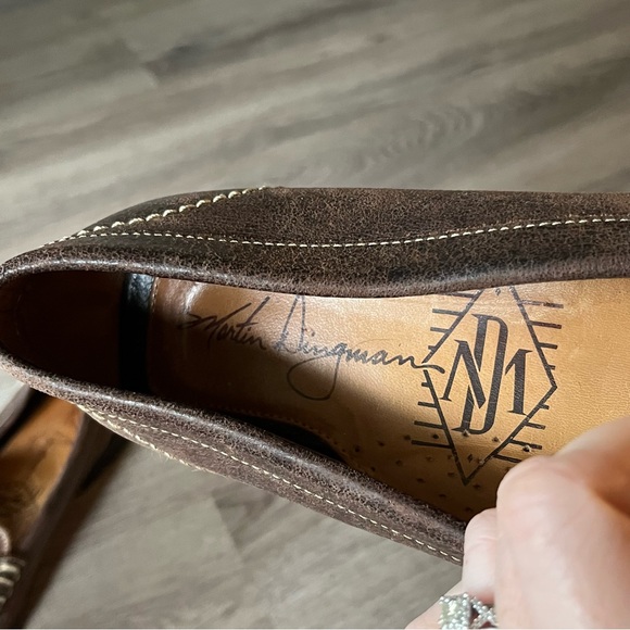 Martin Dingman Brown Slip On Loafers Metal Bit Embellished Men’s Size 10 - Picture 3 of 8